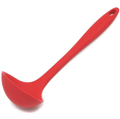  Premium Silicone Cooking Ladle, 11.25 Inch, Red