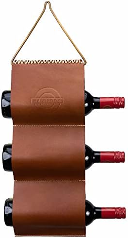 Wall Wine Rack - Leather Wine Rack, Hanging Wine Rack For 6 Bottles, Wine Gifts For Wine Lovers, Wall Mounted Wine Rack And Leather Wine Bottle Holder