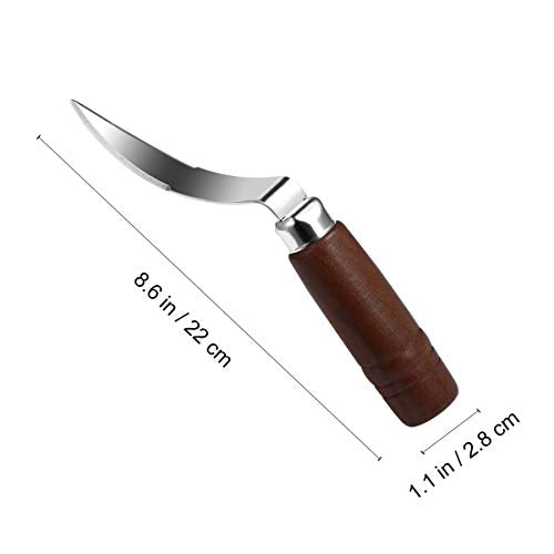  UPKOCH 1PC Coconut Tool Coconut Meat Remover Durable Wooden Handle Stainless Steel Coconut Opener Scraper Knife For Kitchen Home