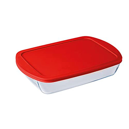  FTE RECT RED WITH LID 40 X 27 Cm 4.5 L OCU