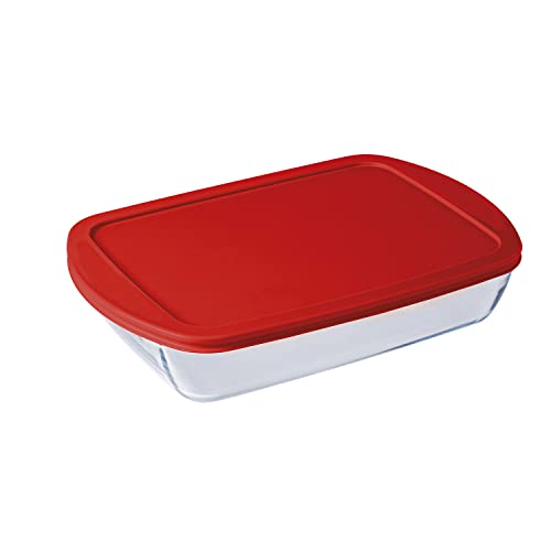  FTE RECT RED WITH LID 40 X 27 Cm 4.5 L OCU