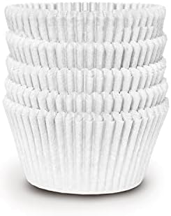  Upcake Liners For Baking - JUMBO Muffin Liners - Extra LARGE Size Giant Baking Cups - THICK White Parchment Natural Wax Paper Baking Cups - Top Bulk Greaseproof Cupcake Wrappers Pan Liners