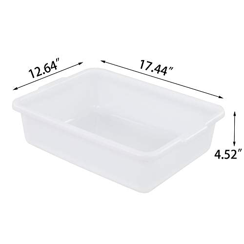  AnnkkyUS 4-Pack 13 Liter Commercial Bus Tubs, White Plastic Wash Basin Bus Tote