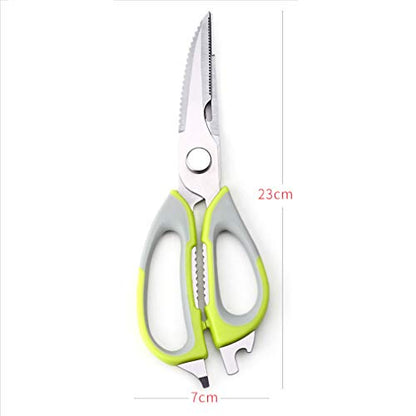  Kitchen Shears, Heavy Duty Stainless Steel Multi-function Kitchen Scissors Detachable(Green)