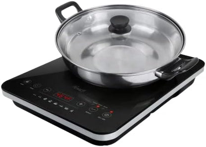  Portable Induction Cooktop Burner, 1800W, 8 Cooking Modes, 10 Power/Temp Levels, Touch Panel, LED Display, Timer, Auto Shut-Off, Child Safety Lock, Includes Stainless Steel Pot (RHAI-21001)