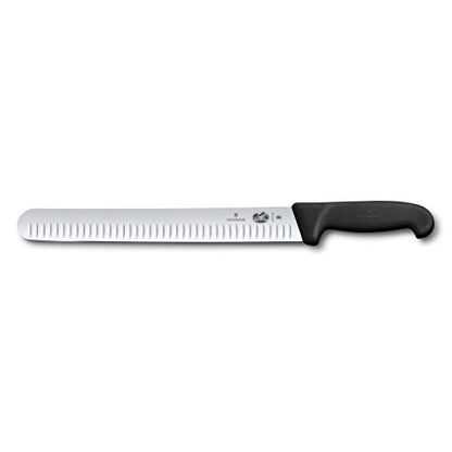 Victorinox -Swiss-Army- 47645 Cutlery Fibrox Pro Slicing Knife, Granton Blade, Black, 12-Inch