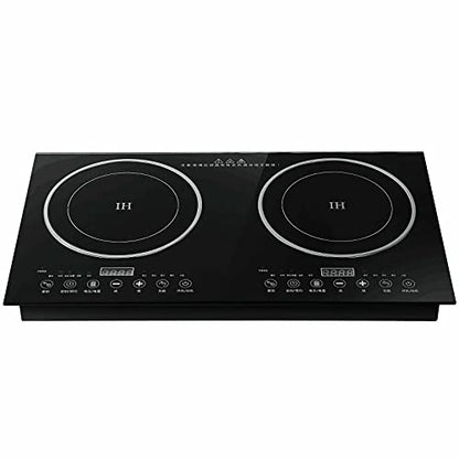  DNYSYSJ Double Induction Cooktop Two Burners Electric Digital Countertop 110V Portabale Touch Type Control Stove For Kitchen, Black