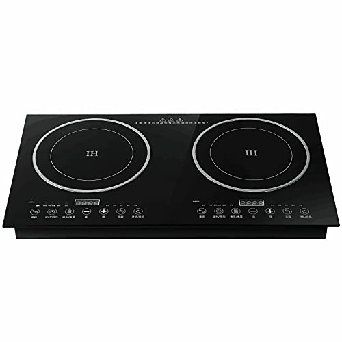  DNYSYSJ Double Induction Cooktop Two Burners Electric Digital Countertop 110V Portabale Touch Type Control Stove For Kitchen, Black