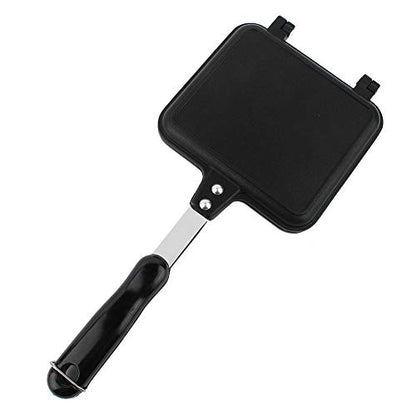  Double Sided Pan, Non-stick Baking Pancake Pan Omelette Pan Double Sided Frying Pan Grilled Cheese Maker Sandwich Maker Flip Grill Pan For Indoor Outdoor(13.58 * 5.91 * 1.18 Inch)