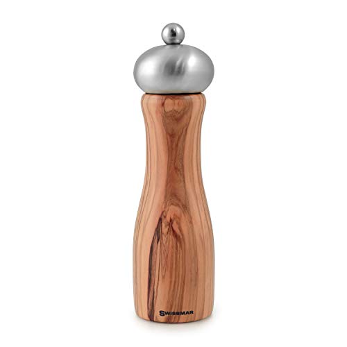  Belle Olive Wood Salt Mill With Stainless Steel Top