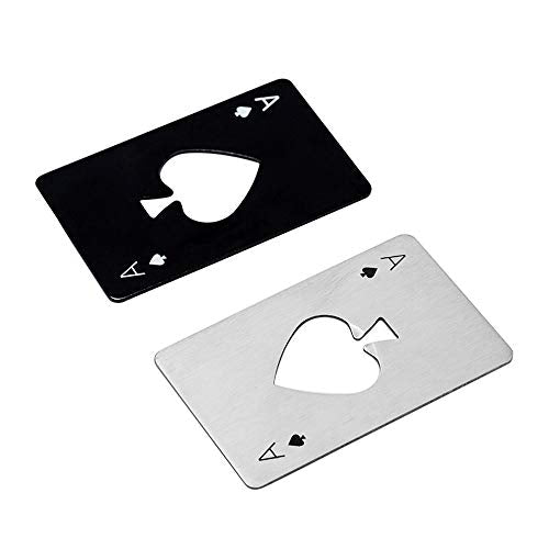  20Pcs Bottle Opener, Stainless Steel Credit Card Size Beer Opener Cap, Ace Of Spades Casino Poker Shaped Can Opener For Your Wallet, Suits For Family Bar Party Tools