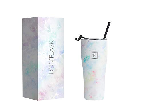  Nsulated Rover Tumbler W/Lid & Straw - 24 Oz Leak Proof & Stainless Steel Bottle For Hot & Cold Drinks - Coffee Travel Mug, Water Metal Canteen, Thermal Cup - Pearl