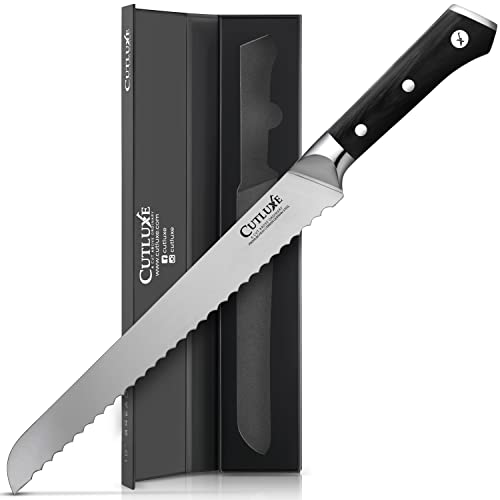  Bread Knife – 10" Serrated Edge Knife For Homemade Bread – Forged High Carbon German Steel – Full Tang & Razor Sharp – Ergonomic Handle Design – Artisan Series