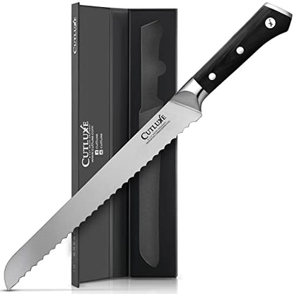  Bread Knife – 10" Serrated Edge Knife For Homemade Bread – Forged High Carbon German Steel – Full Tang & Razor Sharp – Ergonomic Handle Design – Artisan Series