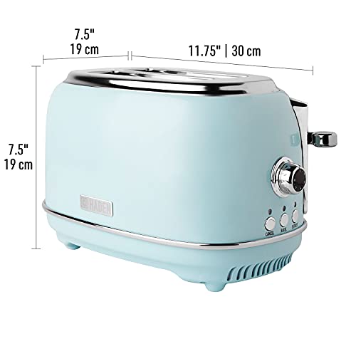  Aden Heritage 2 Slice Wide Slot Stainless Steel Bread Toaster With Heritage 2 Slice Wide Slot Stainless Steel Bread Toaster, Turquoise