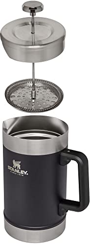 Stanley French Press 48oz With Double Vacuum Insulation, Stainless Steel Wide Mouth Coffee Press, Large Capacity, Ergonomic Handle, Dishwasher Safe