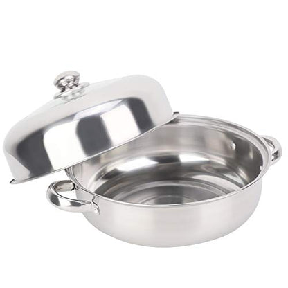  28CM Stainless Steel Single-layer Soup Pot, Hot Pot, Steamer, Soup Pot, New Heightened Steel And Glass Composite Cover, Open Flame, Induction Cooker, Infrared, Electric Stove Heating