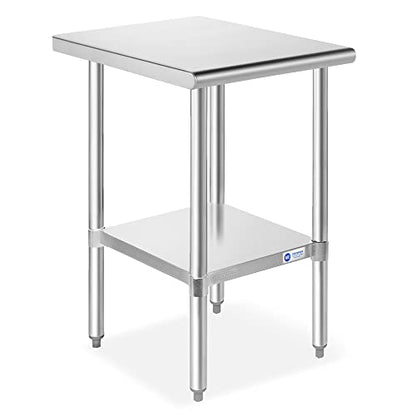  Stainless Steel Work Table 48 X 24 Inches, NSF Commercial Kitchen Prep Table With Under Shelf For Restaurant And Home