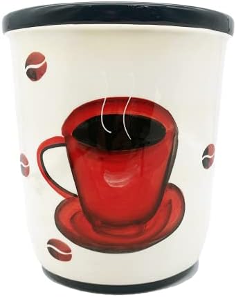  Tuscany Colorful Rainbow, Hand Painted Ceramic Utensil Jar, 81739