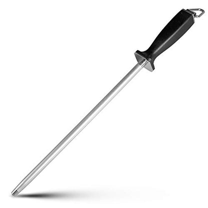  Uperior Knife Sharpening Rod, 12 Inch Professional Diamond Brushed Sharpening Steel