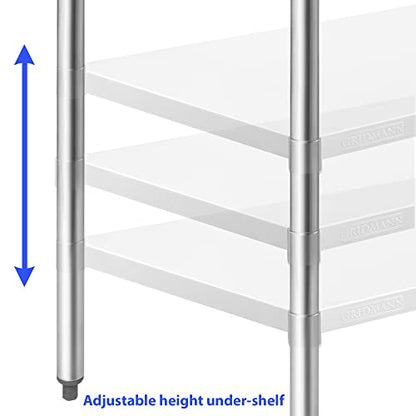  Stainless Steel Work Table 48 X 24 Inches, NSF Commercial Kitchen Prep Table With Under Shelf For Restaurant And Home