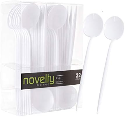  Novelty Modern Flatware, Cutlery, Disposable Plastic Salad Forks Luxury White 32 Count