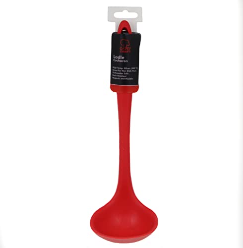  Premium Silicone Cooking Ladle, 11.25 Inch, Red
