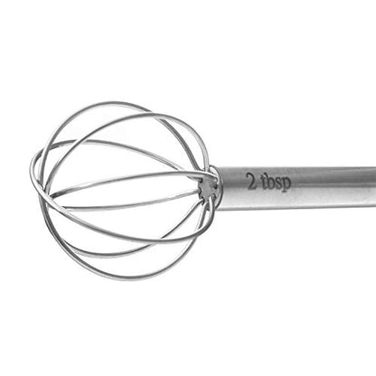  Measuring Mini Kitchen Whisk - 8" Double Headed Multi Function Miso Paste Ball Head Whisk & Mixer Muddler | 1-2 Tbsp