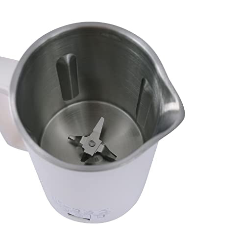  Soymilk Maker - 350ml/11oz Juicer Soy Milk Machine With Stainless Steel And Blade, Timing, Water Level Line, Multi Cooker Mixer For Rice Cereal Boiling, Automatic Heating & Cleaning, US Plug 110V (White)