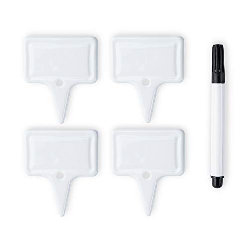 True Rue Tag Set Of 4 Ceramic Cheese Labels, White
