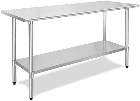  Galvanized Under Shelf For 24" X 36" Worktable, Adjustable Lower Shelf For Commercial Worktable For Restaurant, Home And Hotel