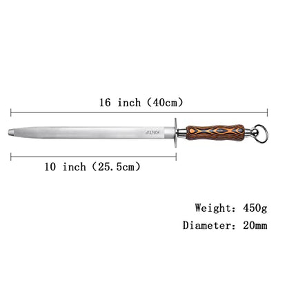  Sharpening Steel 10 Inch Professional Knife Sharpener Honing Rod, Fine Lines, High Hardness, Flat Knife Honing Steel