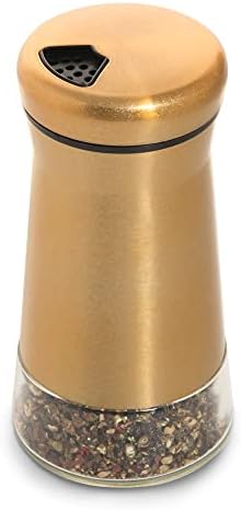  Bonris Copper Stainless Steel Salt And Pepper Shakers,Clear Bottom Jar Bottle Container With Stainless Steel Top,with Adjustable Pouring Hole