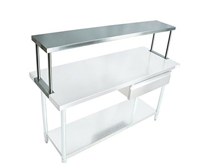  OS-ED-1260 Stainless Steel 430 Economy Double Overshelf, 60" Length X 12" Width
