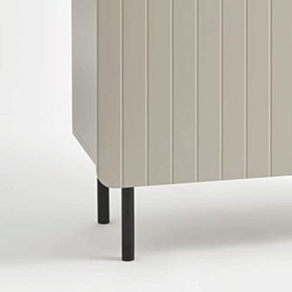  Modern Storage Pantry Cabinet 2 Doors Channel Front Buffet Sideboard Cupboard with 2 Adjustable Shelves for Home Kitchen Entryway Dining Room Bathroom, Taupe 36" H X 15.75" D x 31.6" W