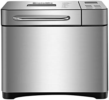  WOCOYOMBJ Bread Maker Stainless Steel Automatic Bread Making Machine 650W Programmable Bread Making Machine With 3 Bread Size Fruit Nut Dispensers (Size : UK)