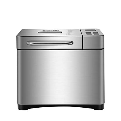  WOCOYOMBJ Bread Maker Stainless Steel Automatic Bread Making Machine 650W Programmable Bread Making Machine With 3 Bread Size Fruit Nut Dispensers (Size : UK)