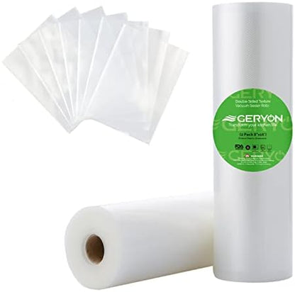  Vacuum Sealer Bags Rolls, 8x50ft & 11x50ft For Food Storage, Double Sided Texture, BPA Free, Heavy Duty, Great For Vacuum Seal Storage, Meal Prep Or Sous Vide