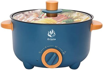  Electric Skillet Hot Pot Cooker - Multifunction Frying Pan 110V Non-Stick Grill 3L Stir-fried Stewed Cookware Steak Noodle Ramen Shabu Shabu Pot - Home Office Party Kitchen Dorm Cooking