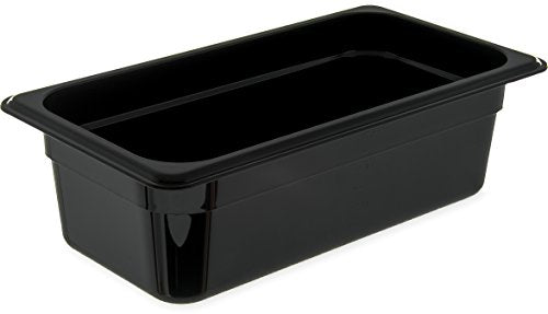  Carlisle FoodService Products 3086003 StorPlus High Heat Food Pan, 2.5" Deep, Third Size, Black, 1/3 Size (Pack Of 6)