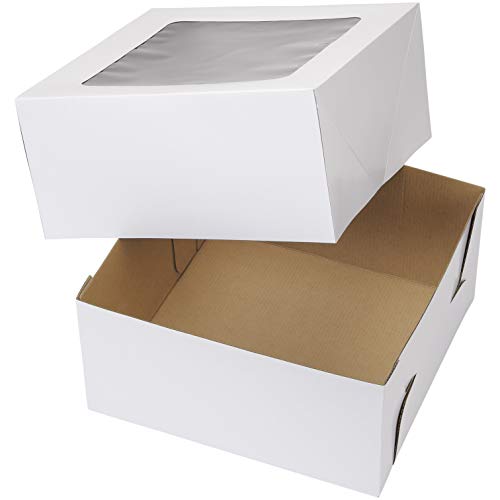 Wilton 12-Inch Cake Boxes With Windows For 10-Inch Cakes, White, 6-Count