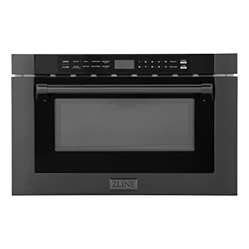 GENERIC 24" 1.2 Cu. Ft. Built-in Microwave Drawer With A Traditional Handle In Black Stainless Steel Finish Clock Display Ul Listed