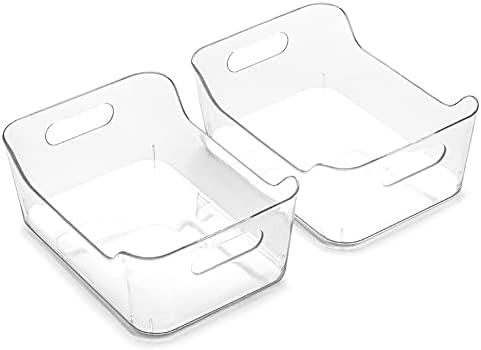  | Plastic Storage Bins, X-Large - 12 Pack | THE SOHO COLLECTION | Multi-Use Organizer Bins | Built-in Handles | BPA-Free | Pantry Organization | Home Organization | Fridge Organizer | Freezer Org