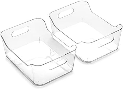  | Plastic Storage Bins, X-Large - 12 Pack | THE SOHO COLLECTION | Multi-Use Organizer Bins | Built-in Handles | BPA-Free | Pantry Organization | Home Organization | Fridge Organizer | Freezer Org