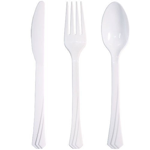  72-Pack Plastic Cutlery Set Heavy Duty Colored Plastic Silverware Set Includes 24 Forks, 24 Teaspoons, And 24 Knives In Lime Green, Island Blue And Pearl…