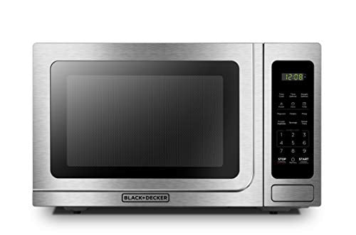 Black & Decker EM036AB14 Digital Microwave Oven With Turntable Push-Button Door, Child Safety Lock, Stainless Steel, 1.4 Cu.ft & 4-Slice Toaster Oven With Natural Convection, Stainless Steel, TO1760SS
