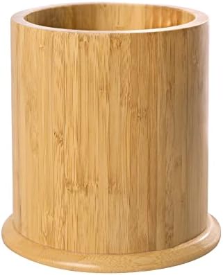  Kitchen Utensil Holder,Large Cooking Utensil Caddy Crock For Counter,Weighted Base For Stability,6.2 X 6.2 Inches,Black