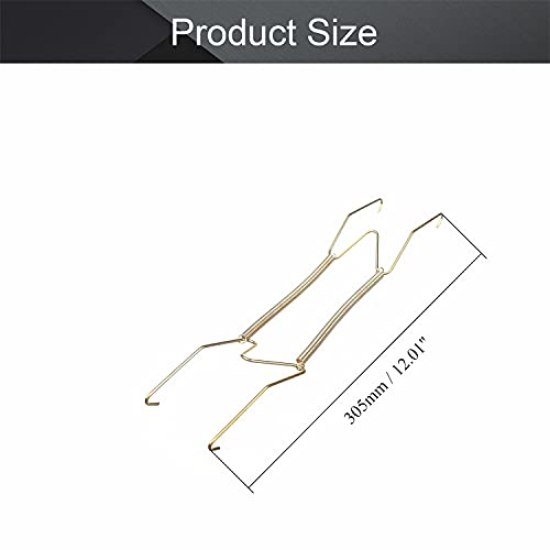  Plate Hanger 12.01" W Type Stainless Steel Plate Hangers Invisible Wall Hooks For Walls Compatible Decorative Plates Hooks Dish Display Holder Golden 8PCS
