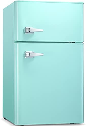  Compact Refrigerator Mini Fridge For Beverage, Ice Cream, Vegetable, Fruit, 1.7 Cu. Ft., Freezer With Drip Tray, Bottle Racks And Defrost Button, Great For Bedroom, Office, Garage, Dorm, Green