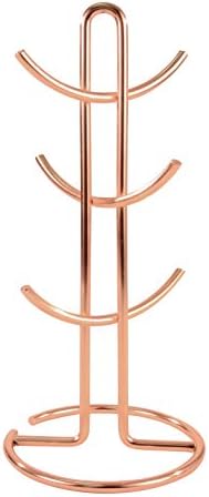  Euro Large 8 Holder, Mug Tree, Mugs & Tea Cup Storage Rack, Coffee Counter Bar Accessory & Kitchen Countertop Organizer, Satin Nickel